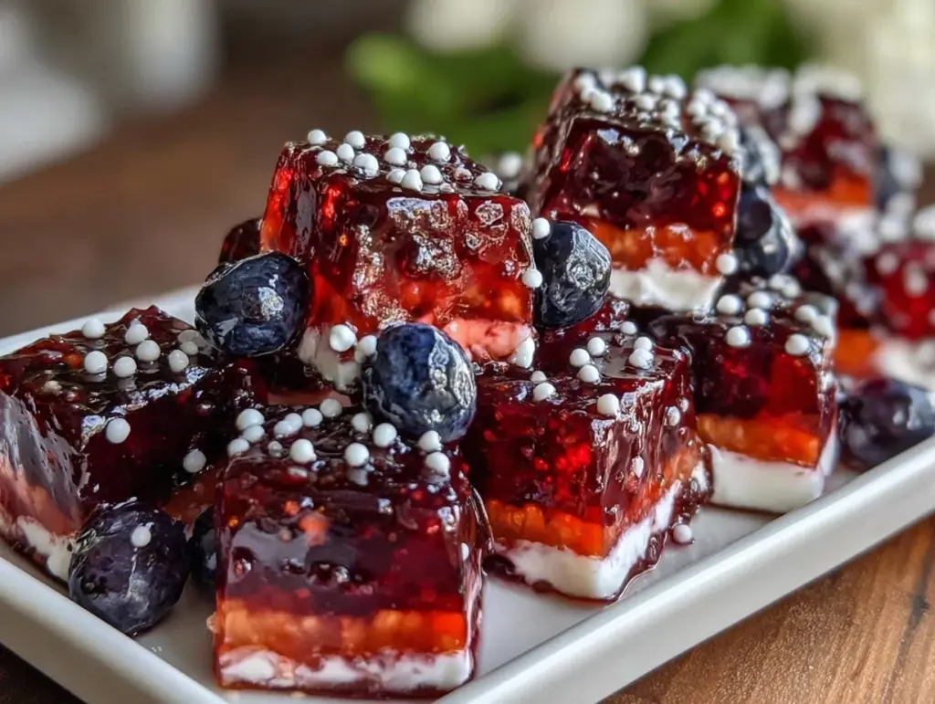 red white and blue jello shot flag tray - featured image