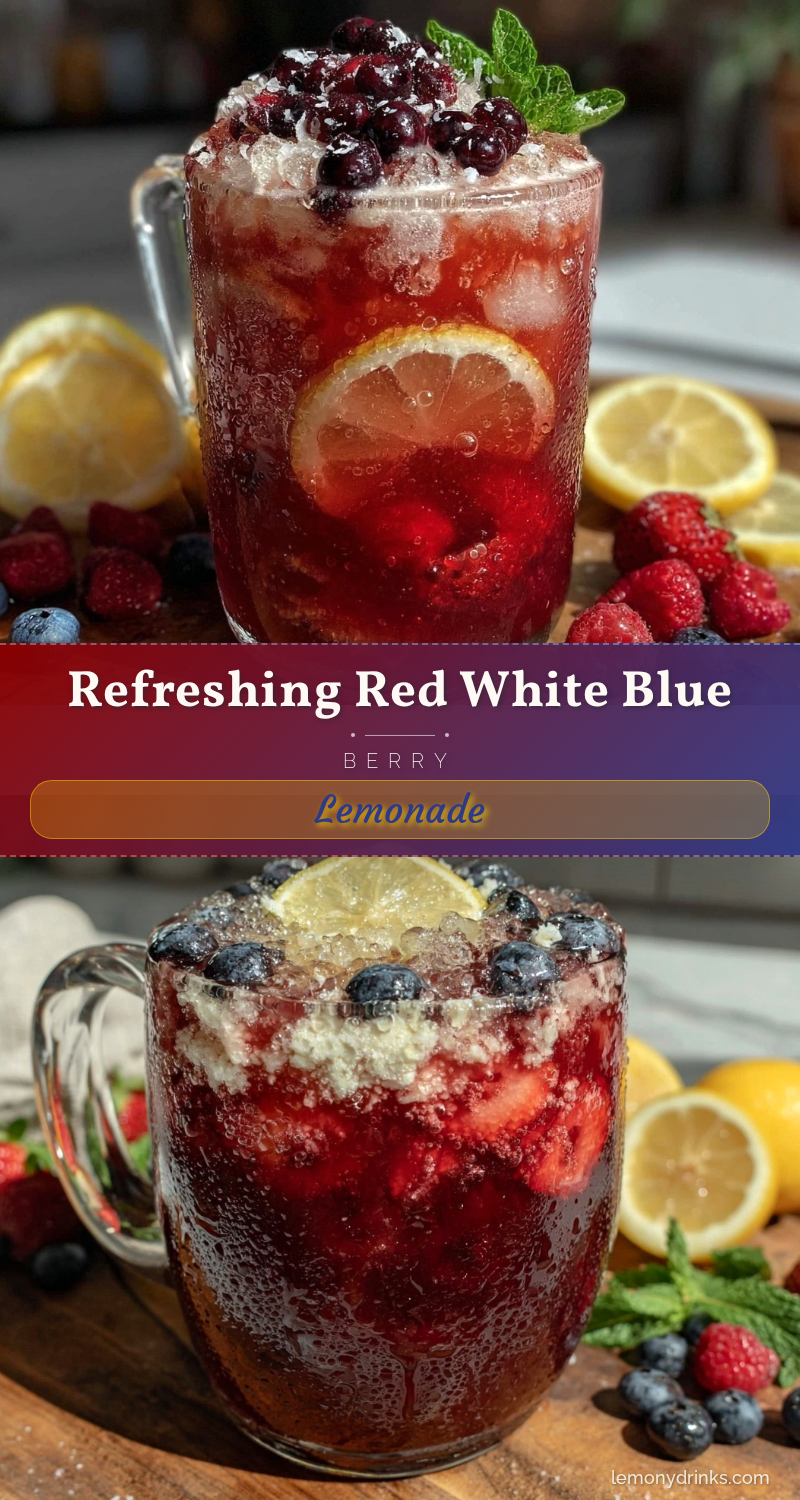 red white and blue layered berry lemonade punch recipe