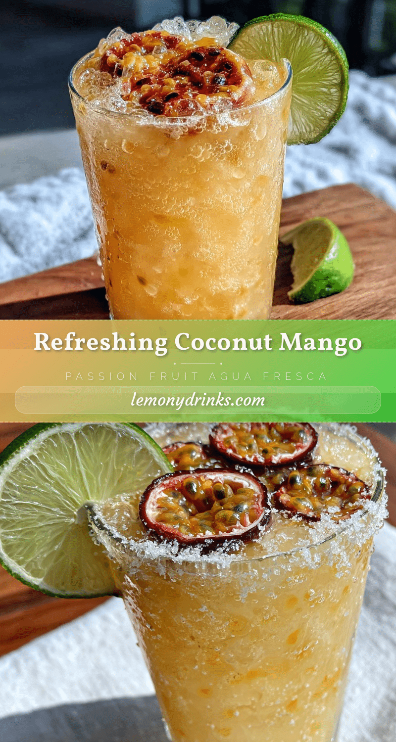 Refreshing Coconut Mango Passion Fruit Agua Fresca recipe