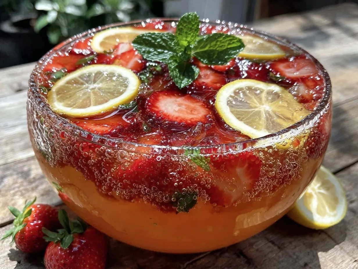 refreshing firecracker strawberry lemonade punch preparation steps