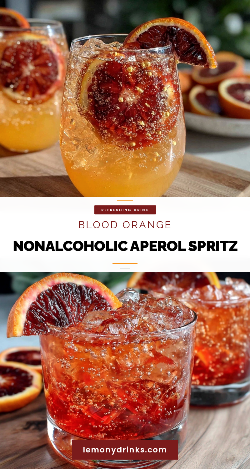 refreshing nonalcoholic Aperol spritz with blood orange recipe