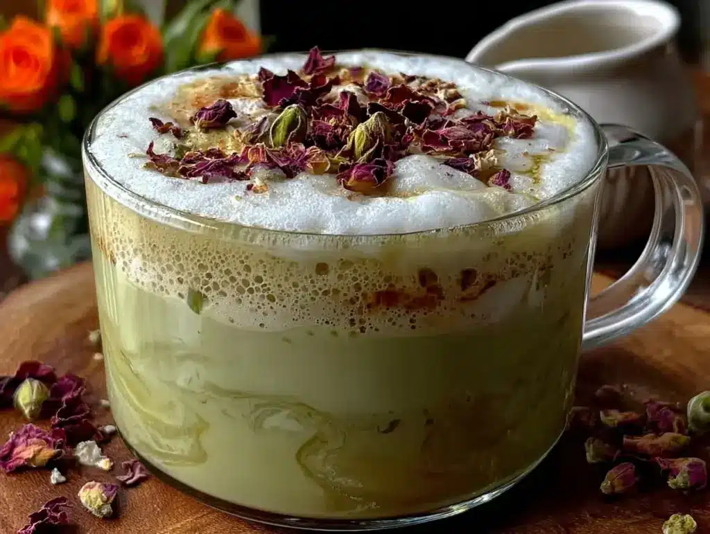 rose matcha oat milk latte - featured image