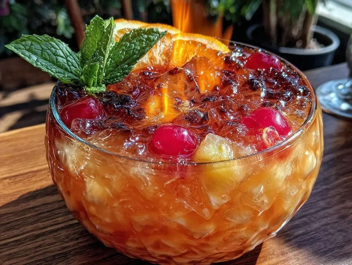 Scorpion Bowl Rum Punch preparation steps