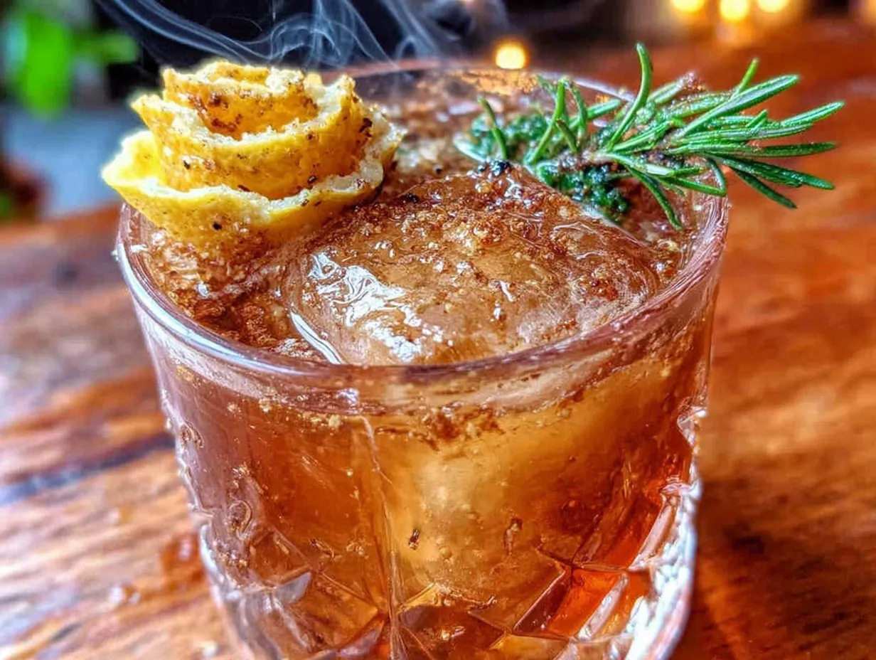 smoked bourbon maple old fashioned preparation steps