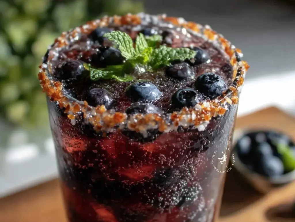 sparkling blueberry mojito - featured image