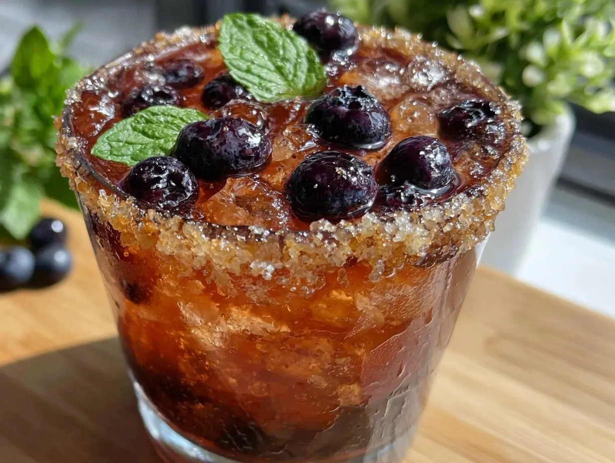sparkling blueberry mojito preparation steps