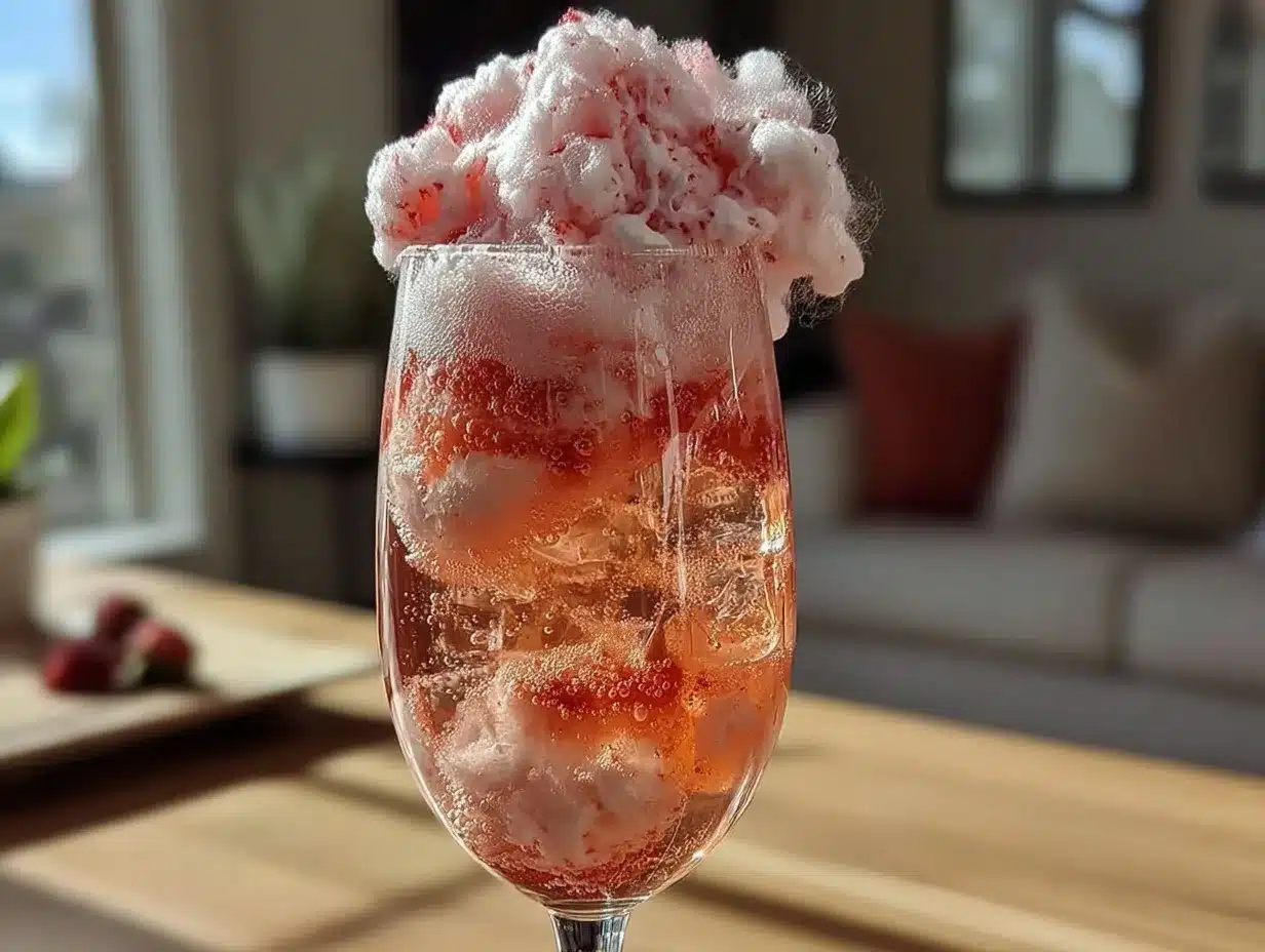 sparkling cotton candy lemonade fizz cocktail preparation steps