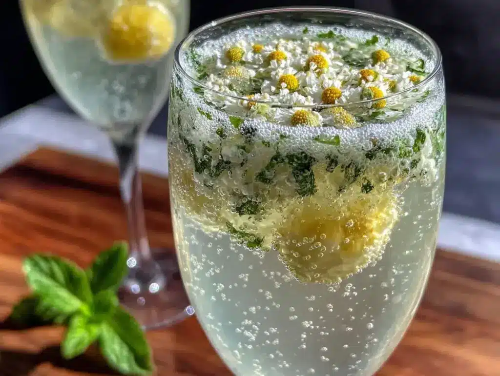 sparkling elderflower lemon prosecco spritz - featured image