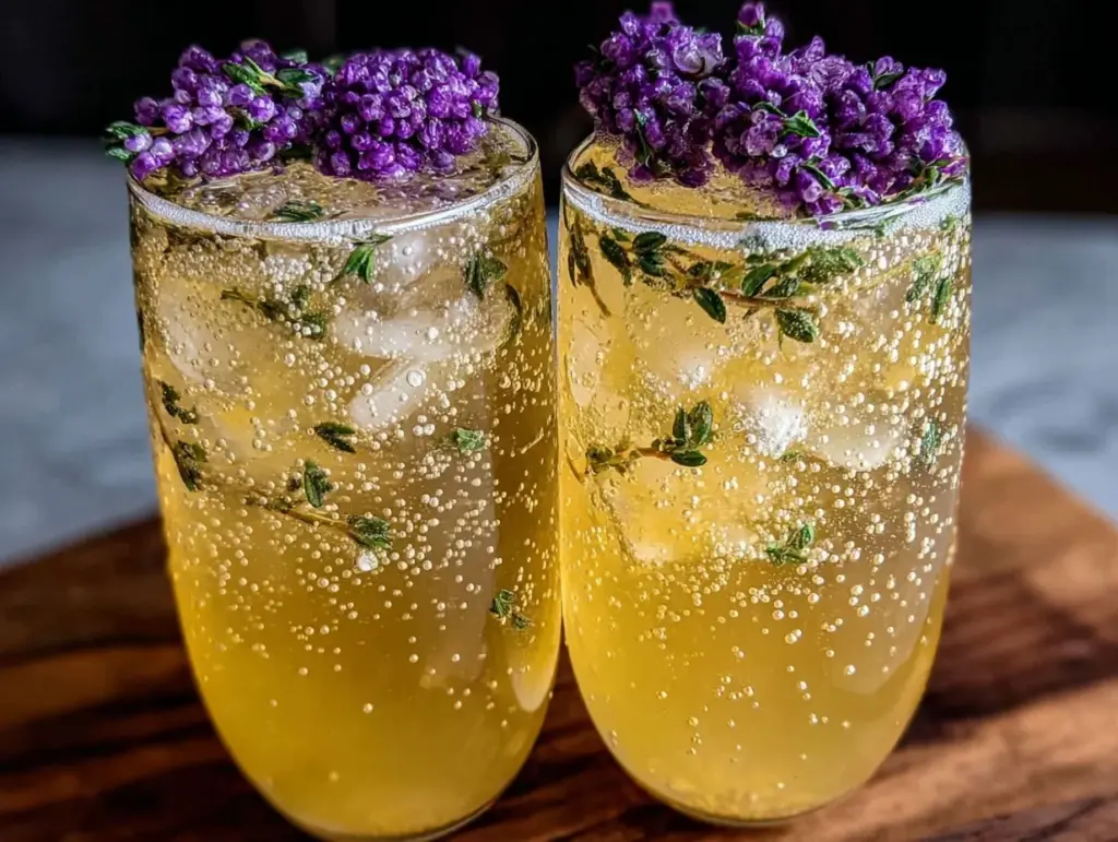 sparkling grape cider mocktail - featured image