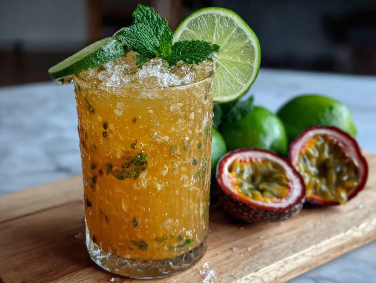 sparkling passion fruit mocktail preparation steps