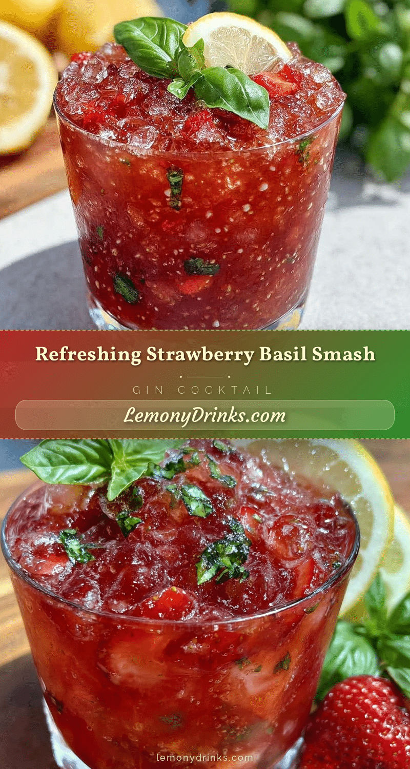 strawberry basil smash gin cocktail recipe