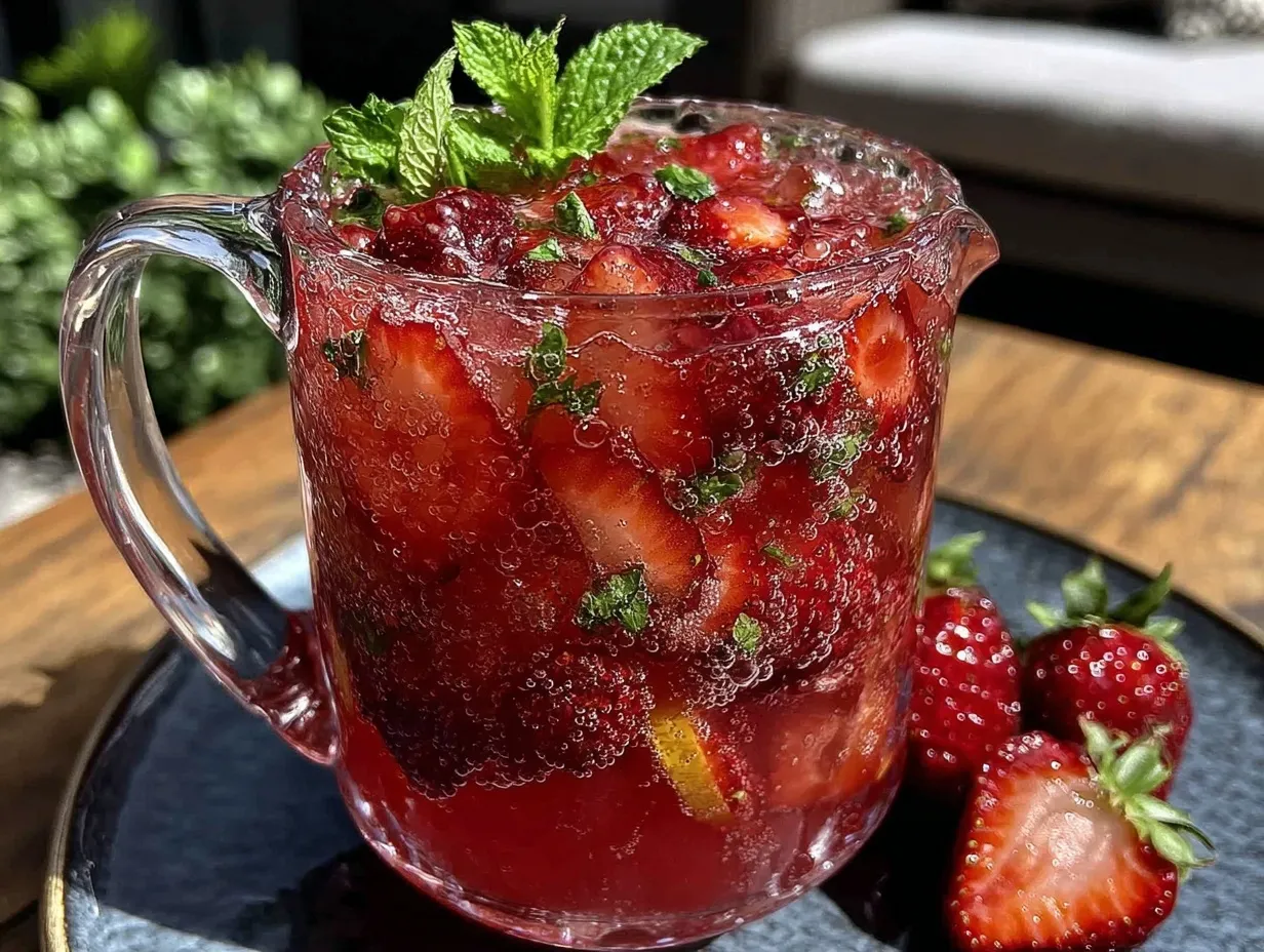 strawberry vodka lemonade pitcher preparation steps