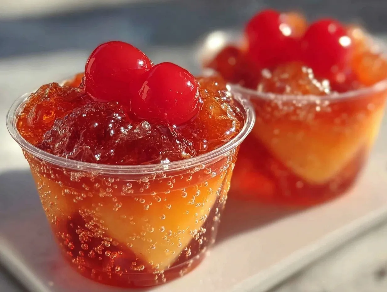 tequila sunrise jello shot cups preparation steps