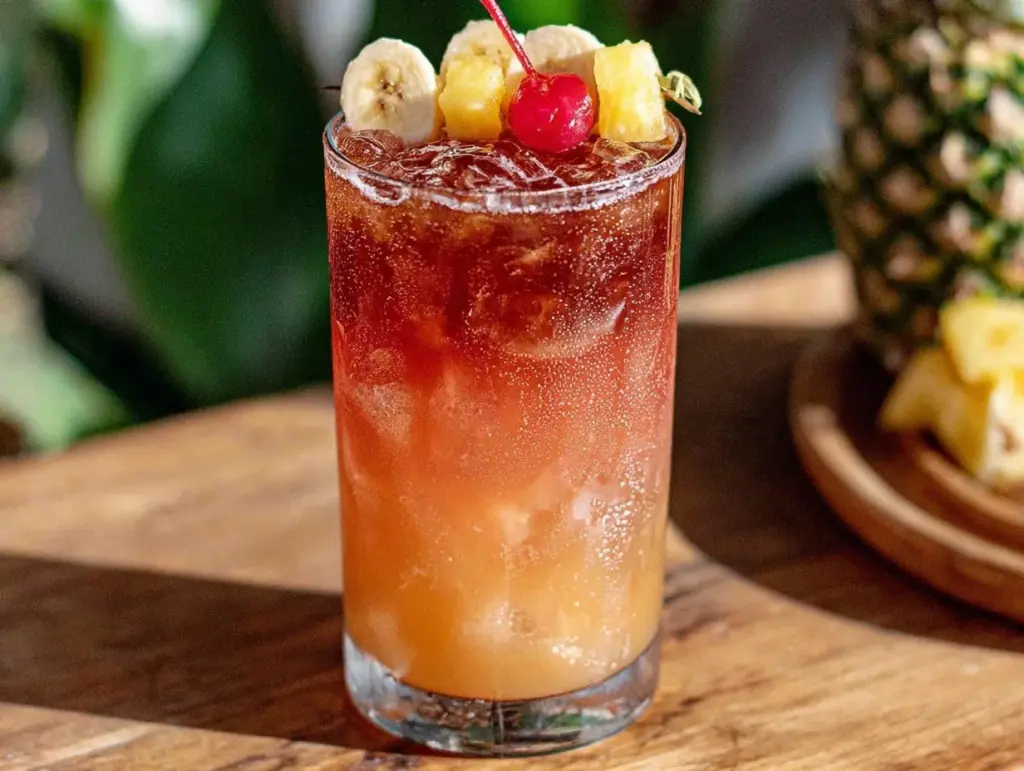 tropical rum runner cocktail - featured image