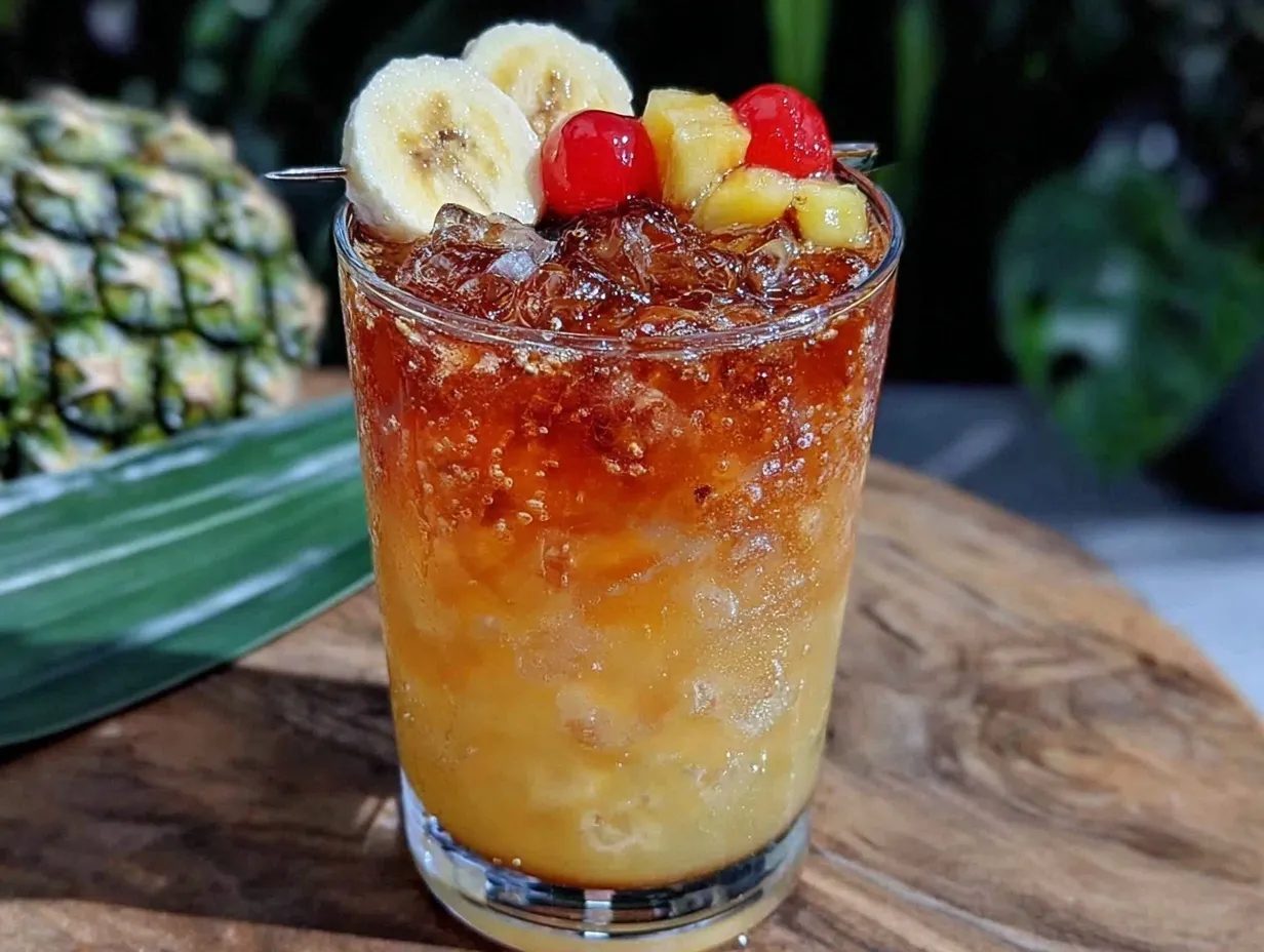 tropical rum runner cocktail preparation steps