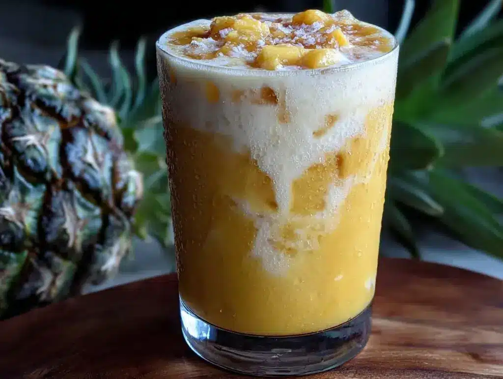 two-tone layered coconut mango ombre refresher - featured image