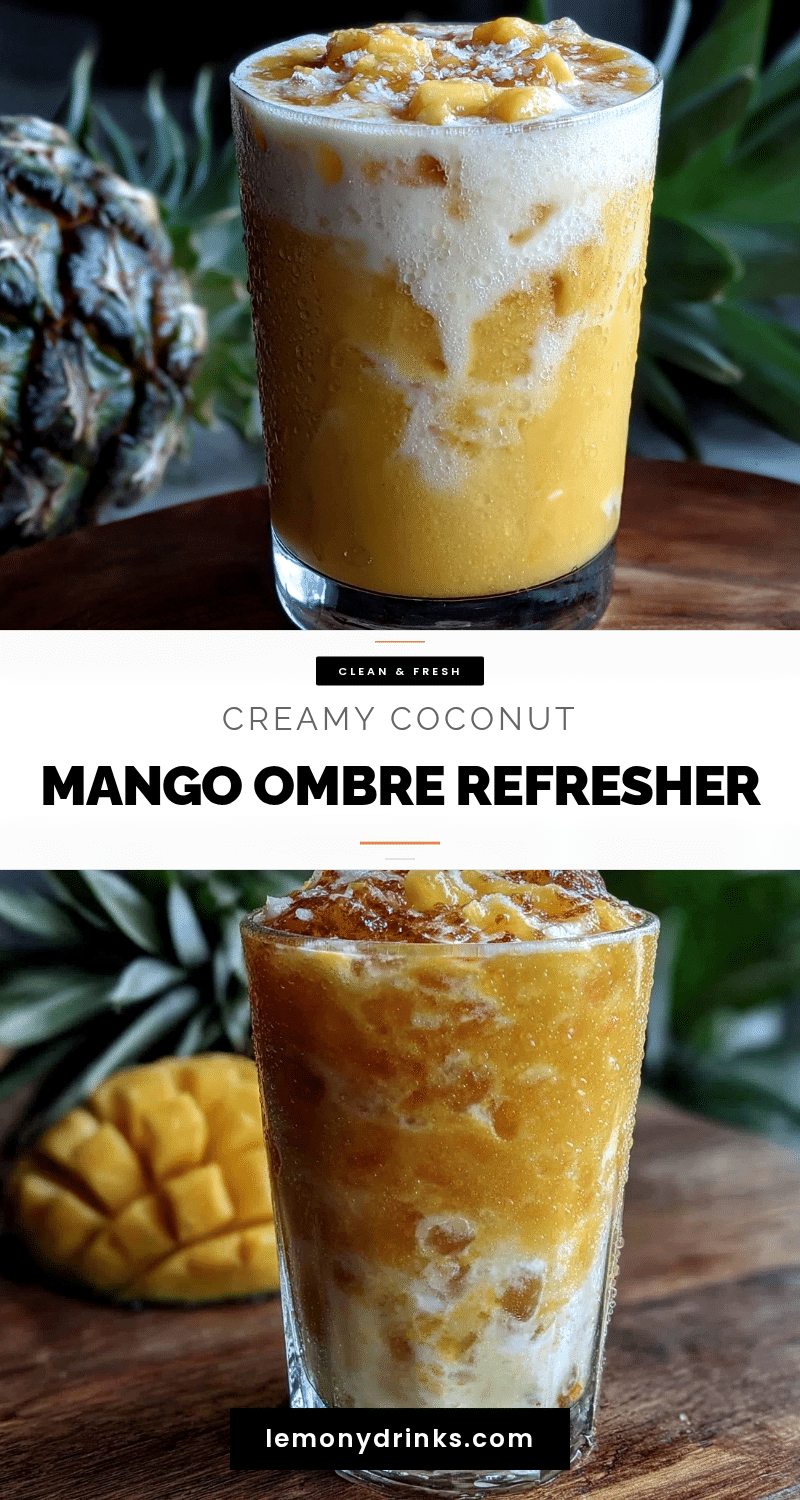 two-tone layered coconut mango ombre refresher recipe