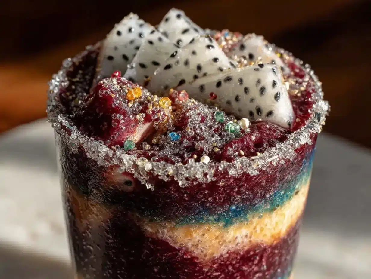 Vibrant Layered Galaxy Smoothie preparation steps