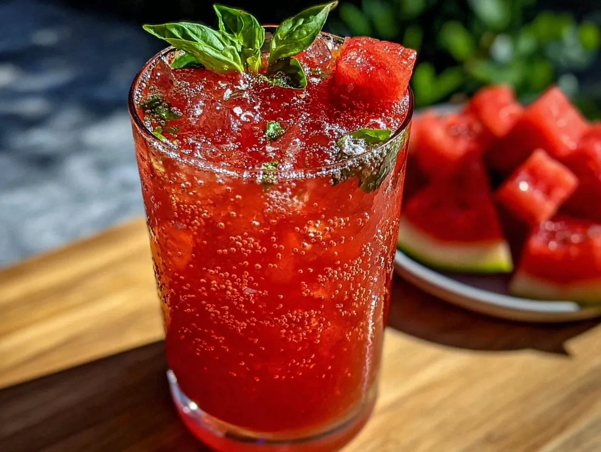 watermelon basil cooler preparation steps