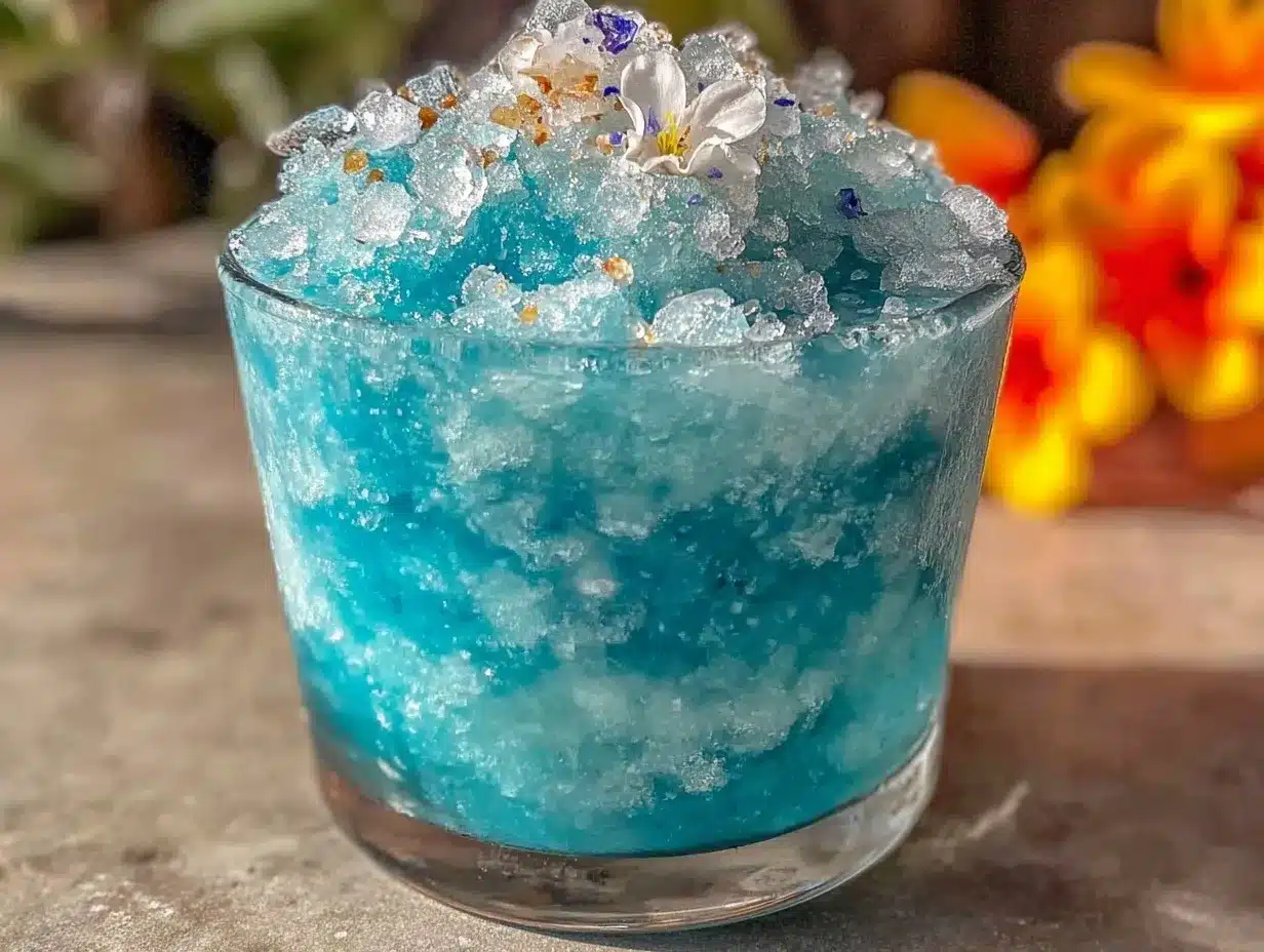 blue raspberry slushie preparation steps