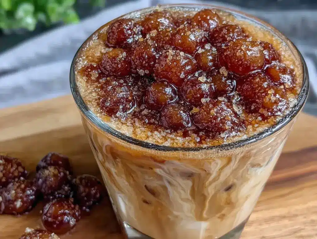 brown sugar boba milk tea - featured image