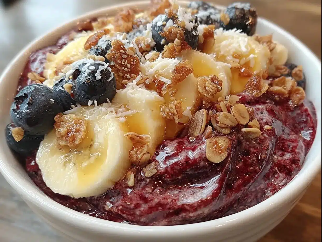 creamy acai bowl smoothie preparation steps