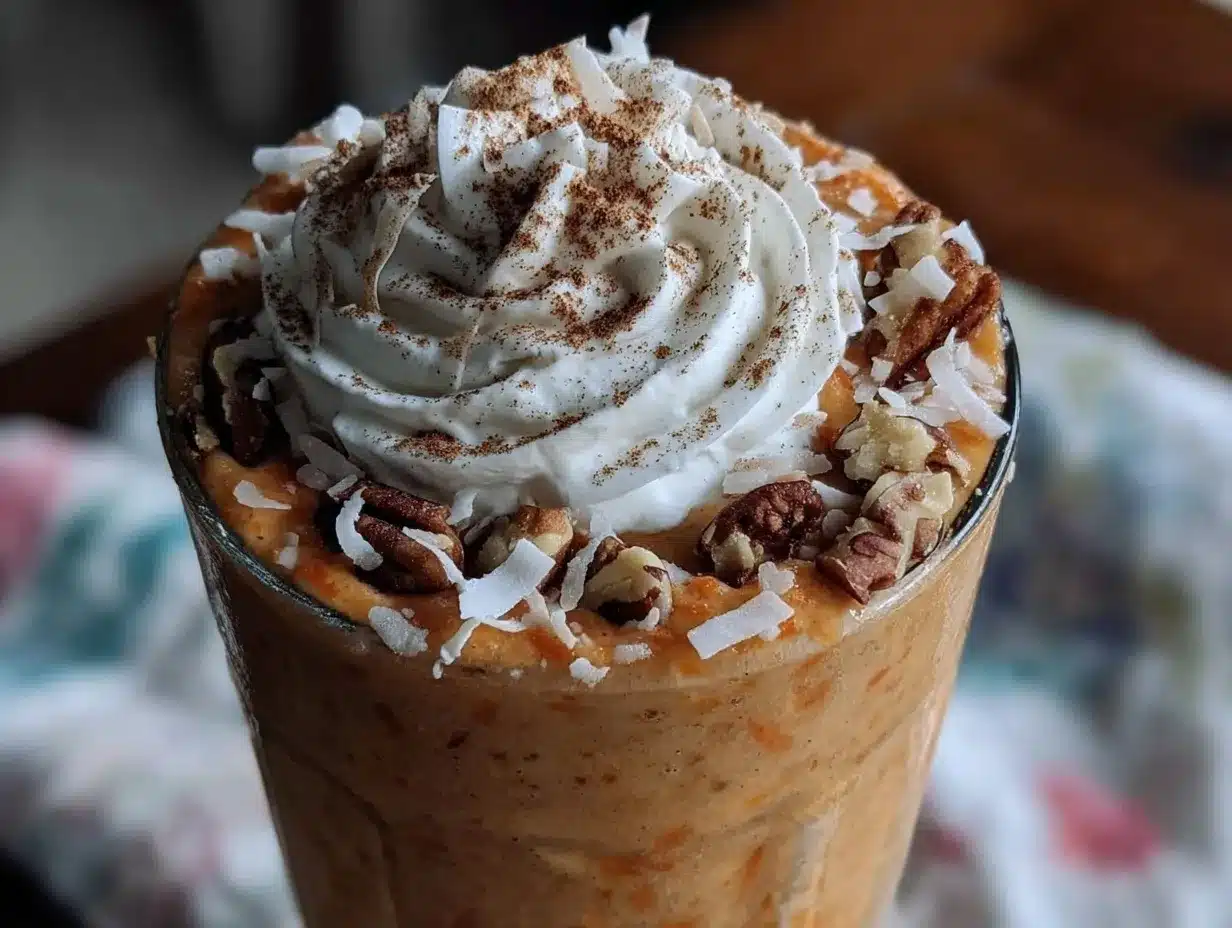 creamy carrot cake smoothie preparation steps