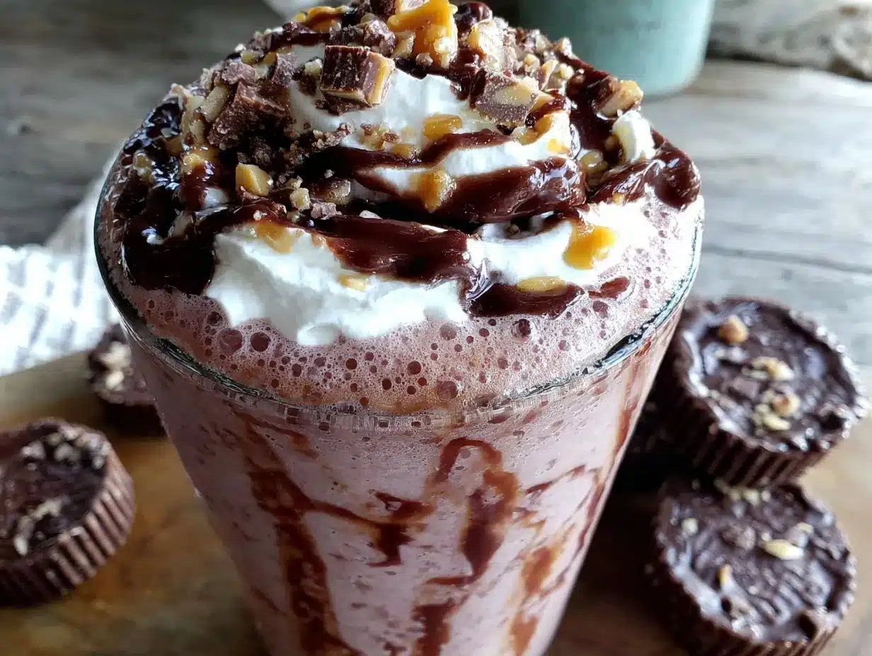 creamy chocolate peanut butter milkshake preparation steps