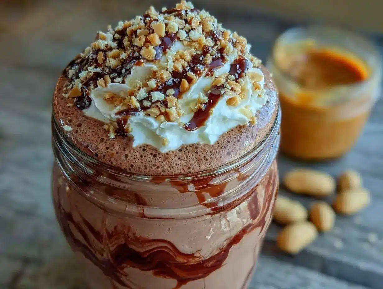 creamy chocolate peanut butter protein shake preparation steps