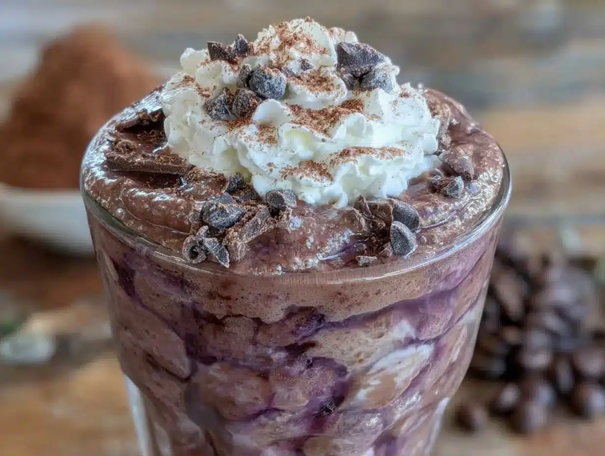 creamy chocolate protein smoothie preparation steps