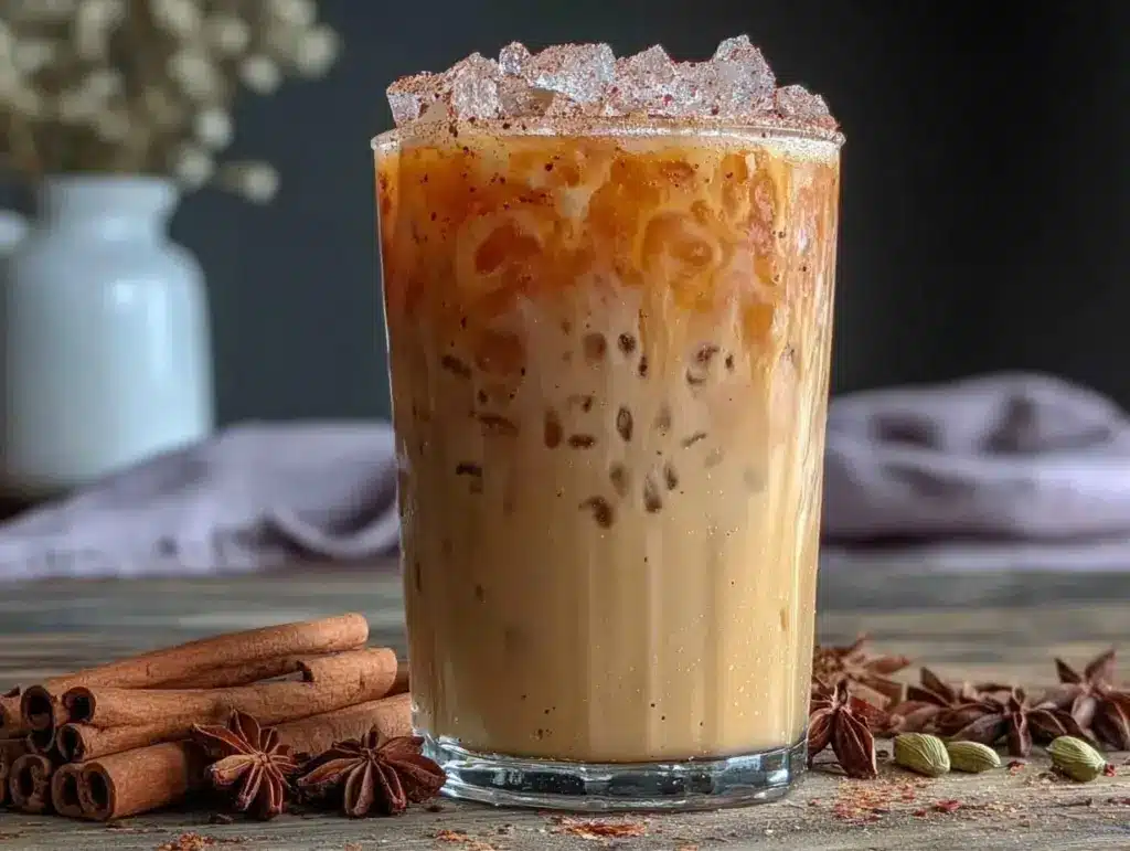 creamy iced chai latte - featured image