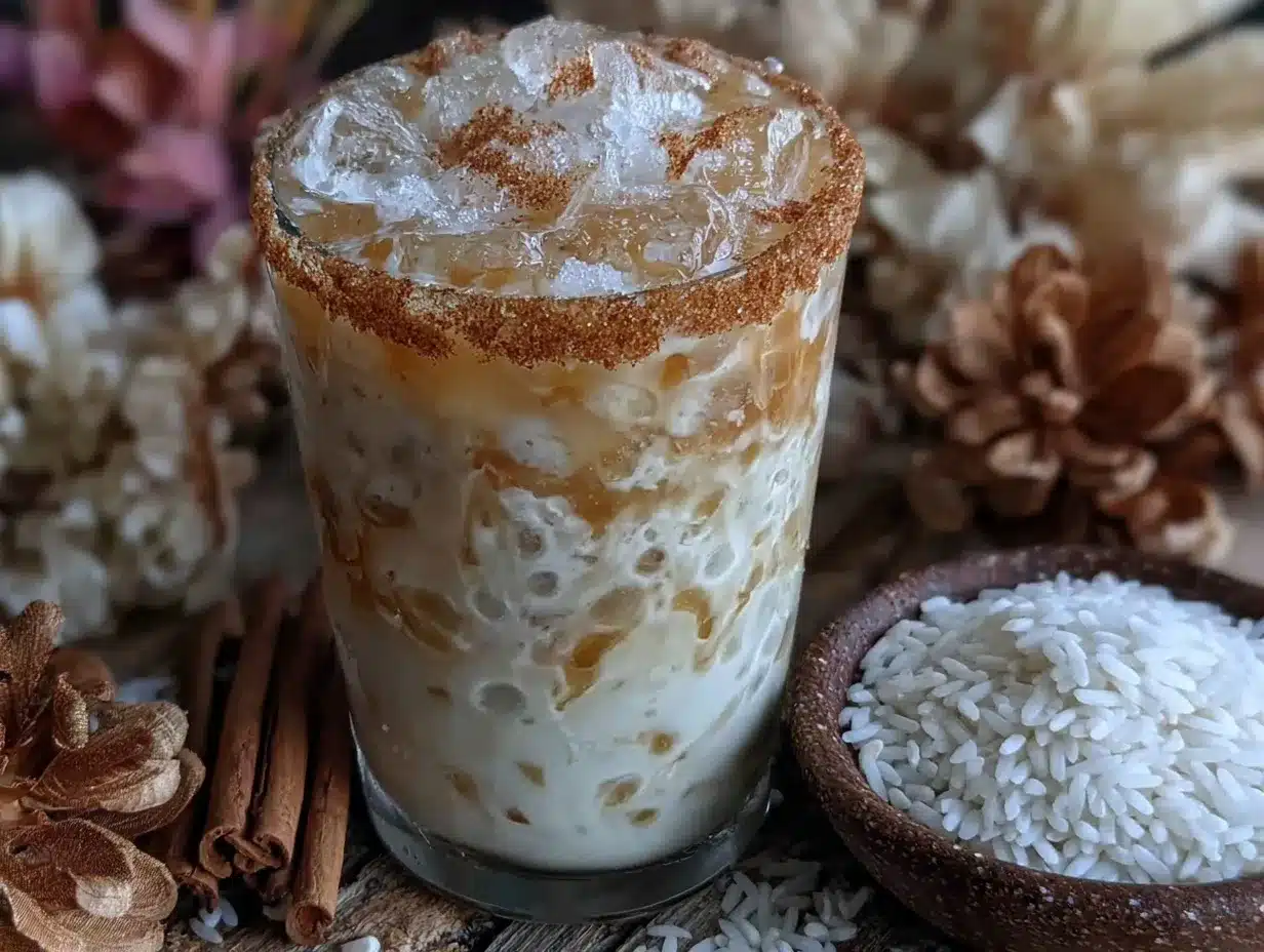 creamy Mexican horchata recipe from scratch preparation steps