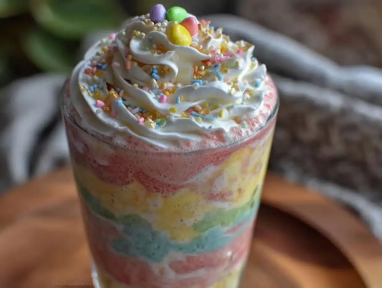 creamy pastel rainbow layered smoothie preparation steps