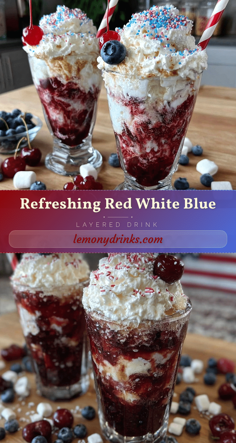 creamy red white blue layered drink recipe