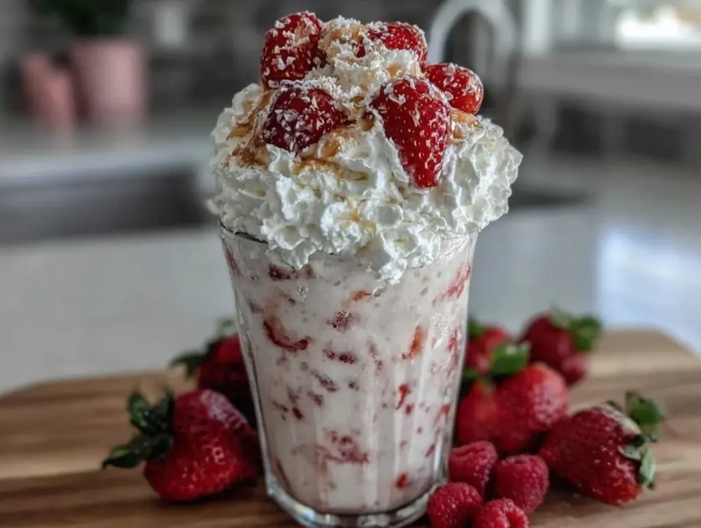 creamy strawberry milkshake - featured image