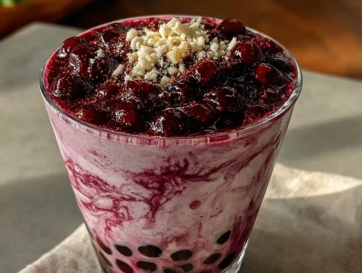 creamy taro milk tea preparation steps