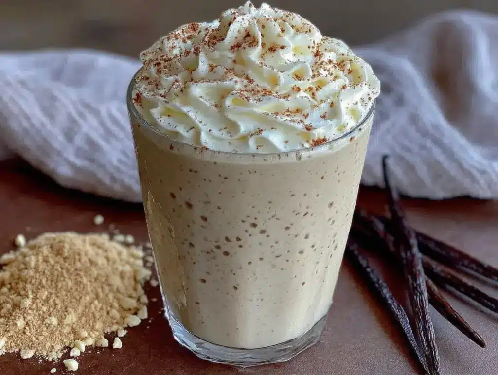 creamy vanilla protein shake - featured image