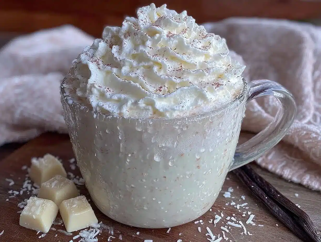 creamy white hot chocolate preparation steps