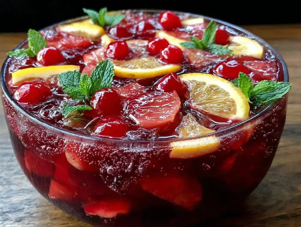 festive sparkling fruit punch - featured image