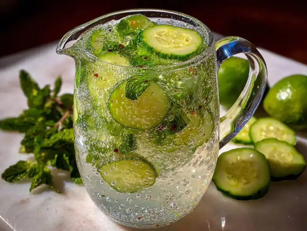 fresh cucumber mint spa water detox - featured image