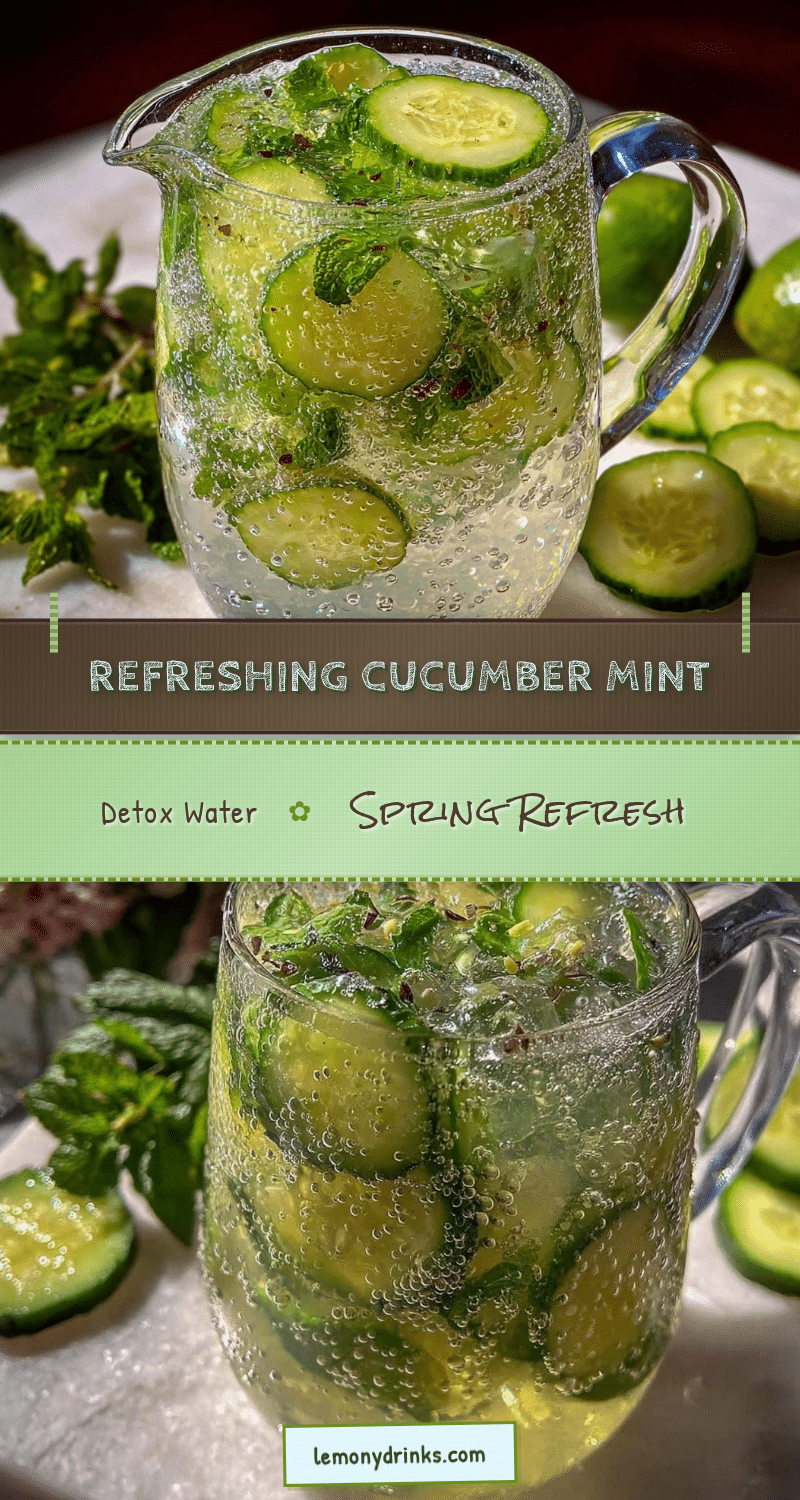 fresh cucumber mint spa water detox recipe