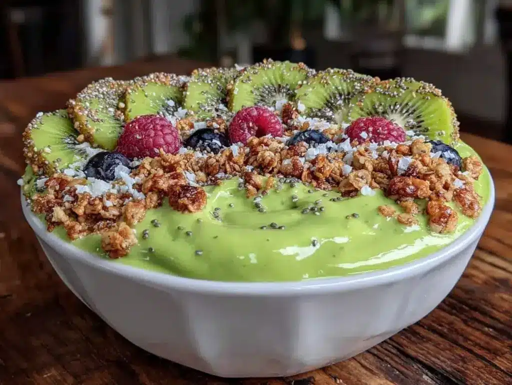 fresh green smoothie bowl recipe - featured image