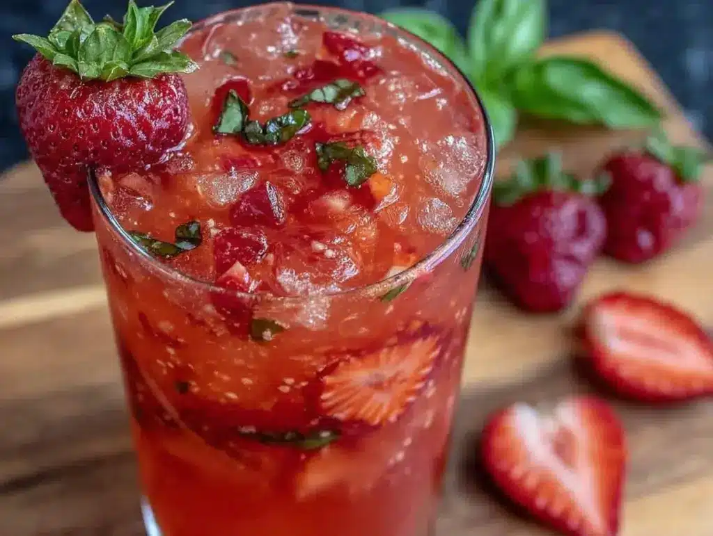 fresh strawberry basil lemonade - featured image
