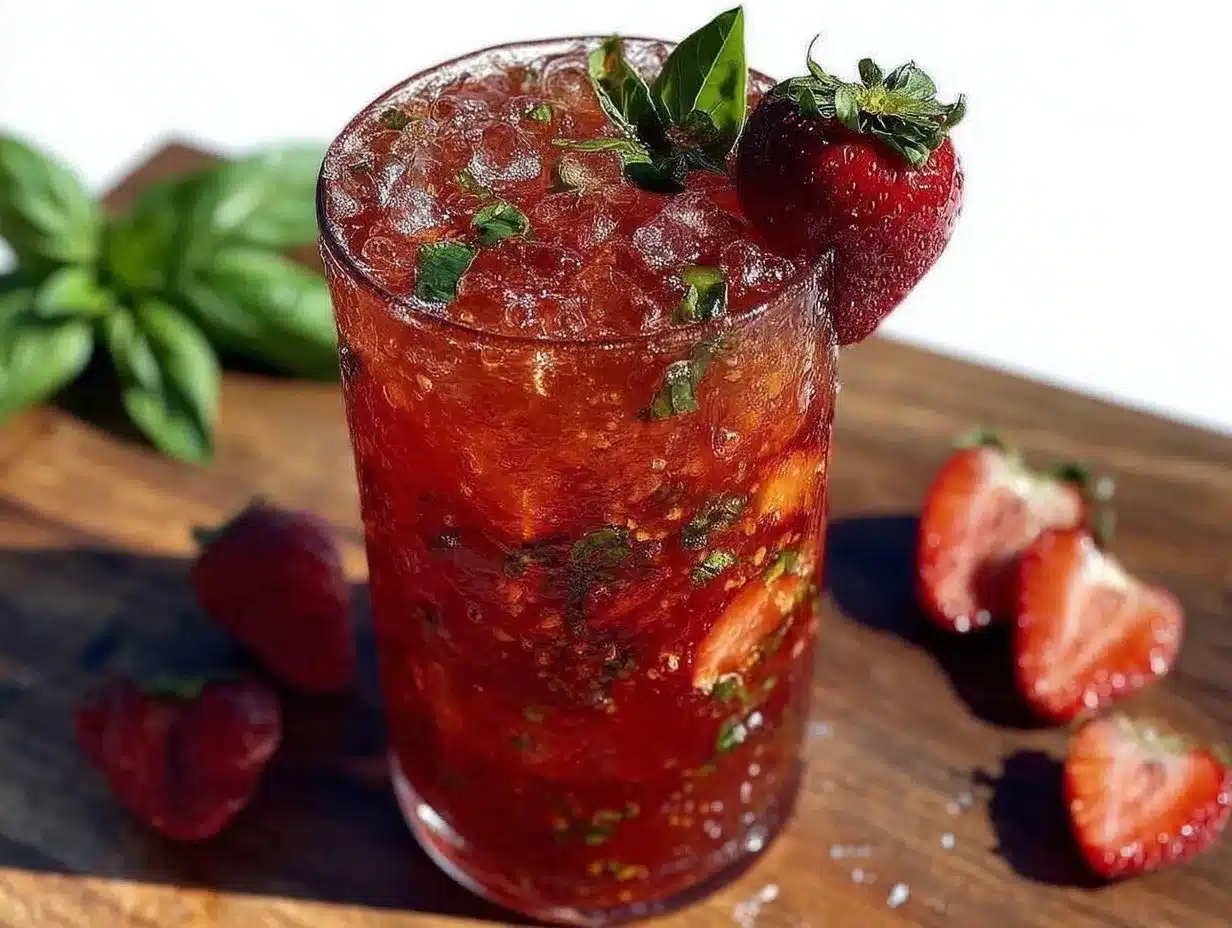 fresh strawberry basil lemonade preparation steps