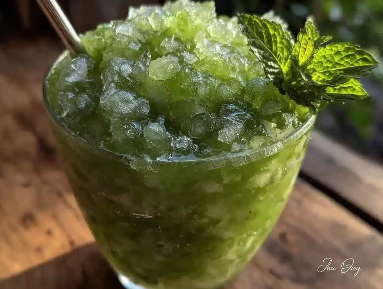 frozen mint julep slushie preparation steps