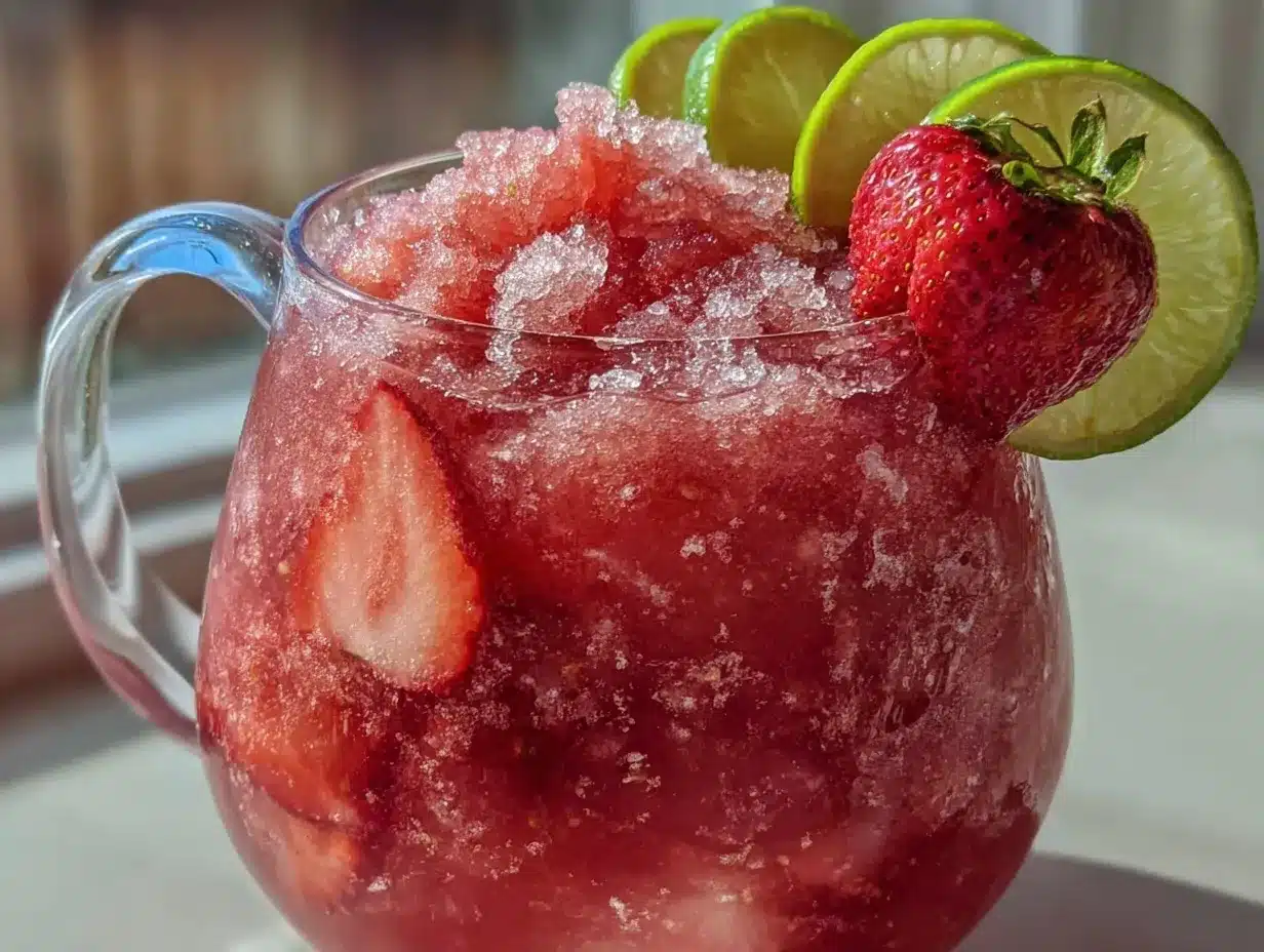 frozen strawberry margarita pitcher preparation steps
