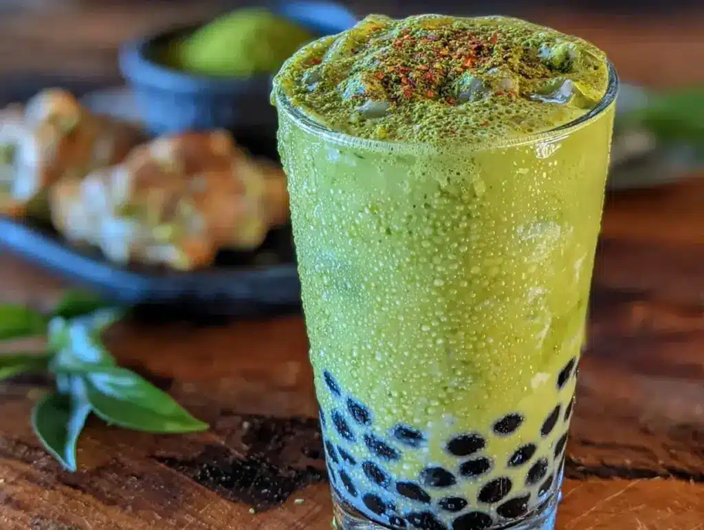 matcha boba green tea milk - featured image
