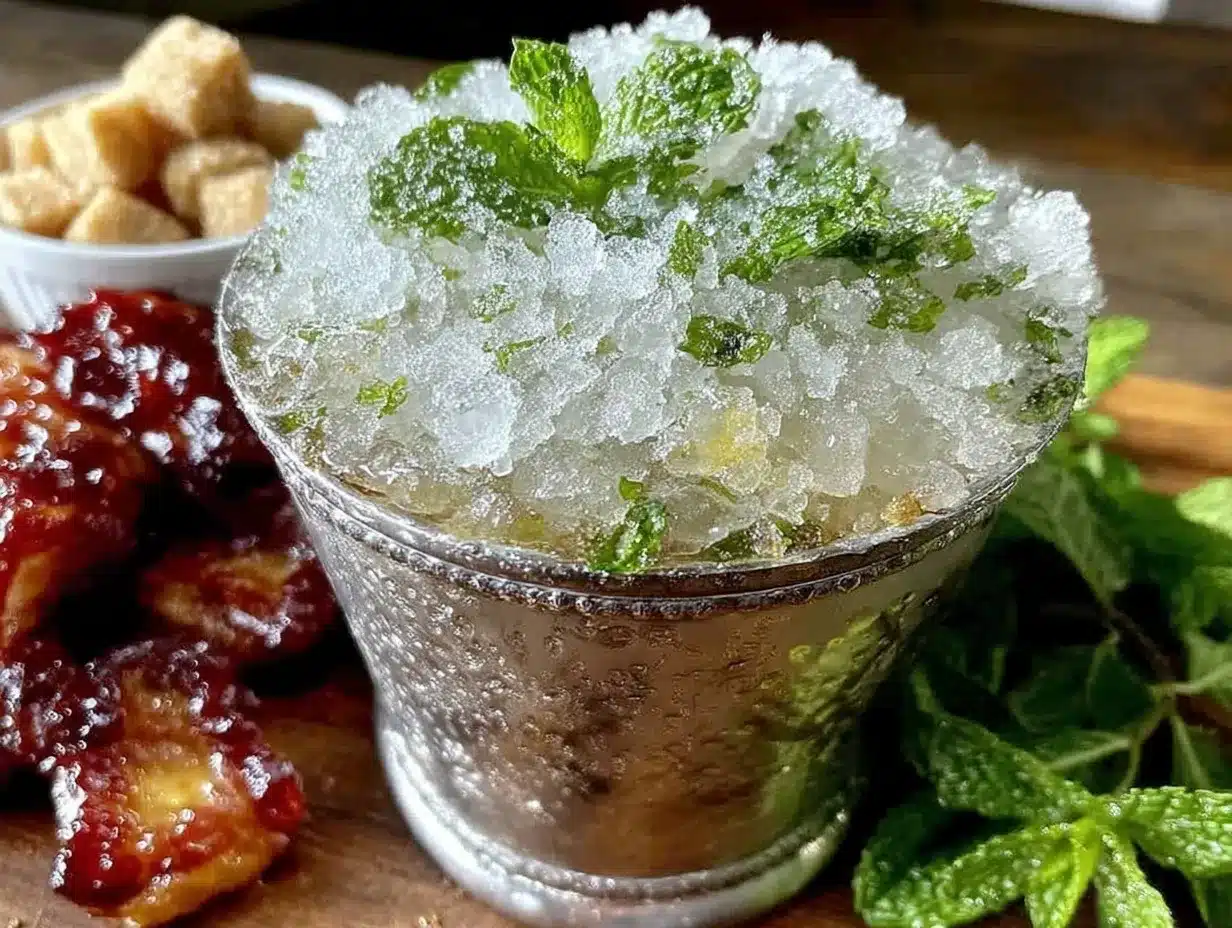 mint julep bourbon cocktail preparation steps