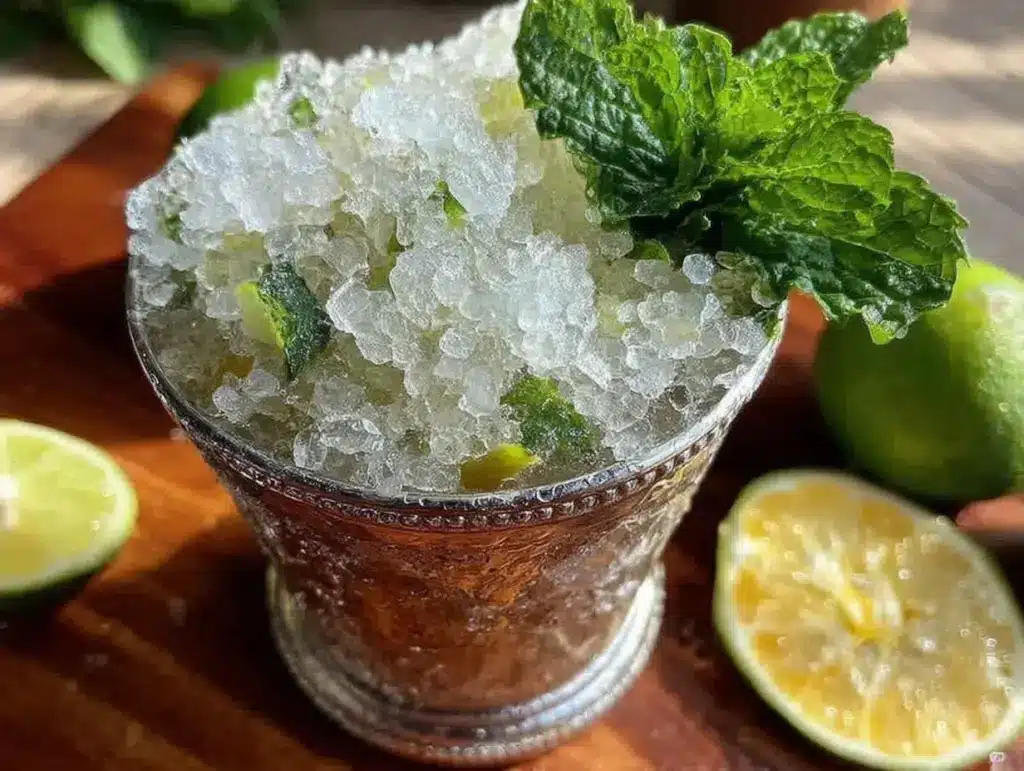 mint julep mocktail - featured image
