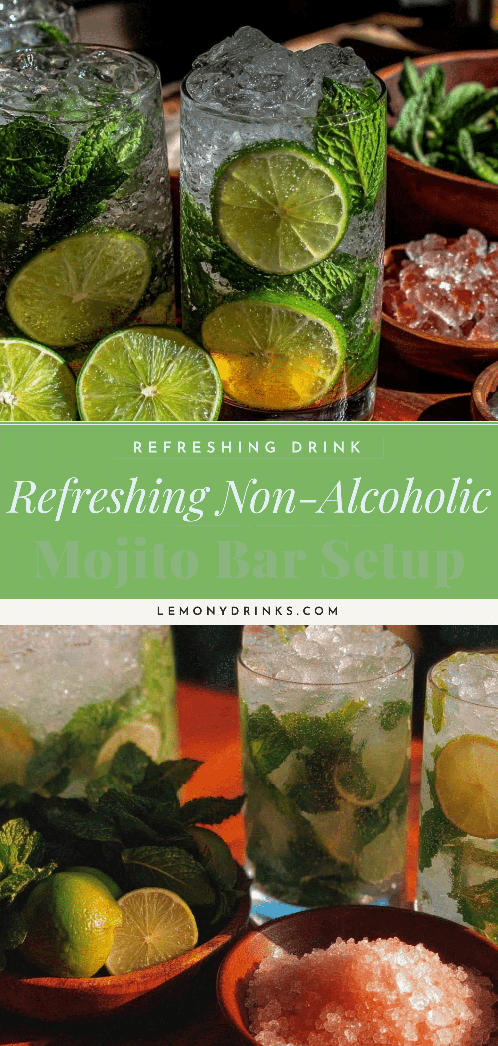 non alcoholic mojito bar setup recipe